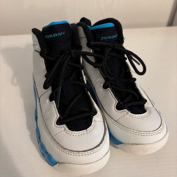 Toddler Air Jordan | Style White & Blue High-Top Sneakers | Size 9c - Picture 3 of 6